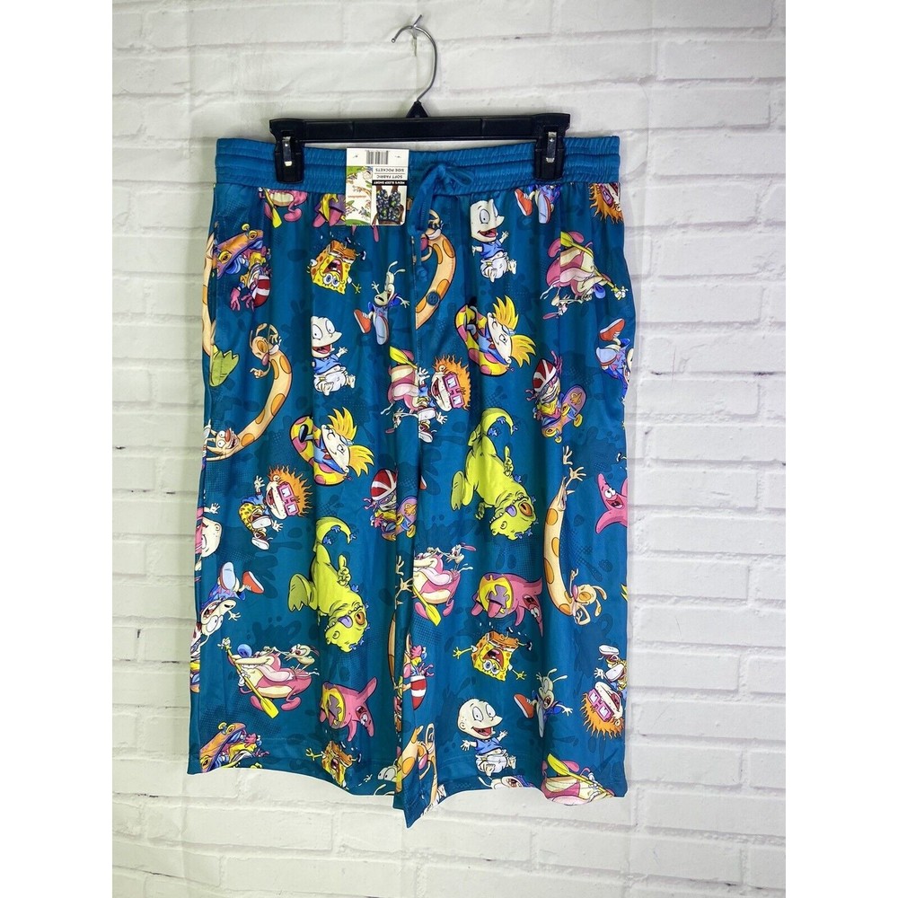 Nickelodeon Spongebob Ren & Stimpy Hey Arnold Lounge Sleep Shorts Mens 2XL XXL